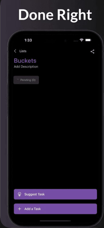 Done Right: AI To-Do List app screenshot 1